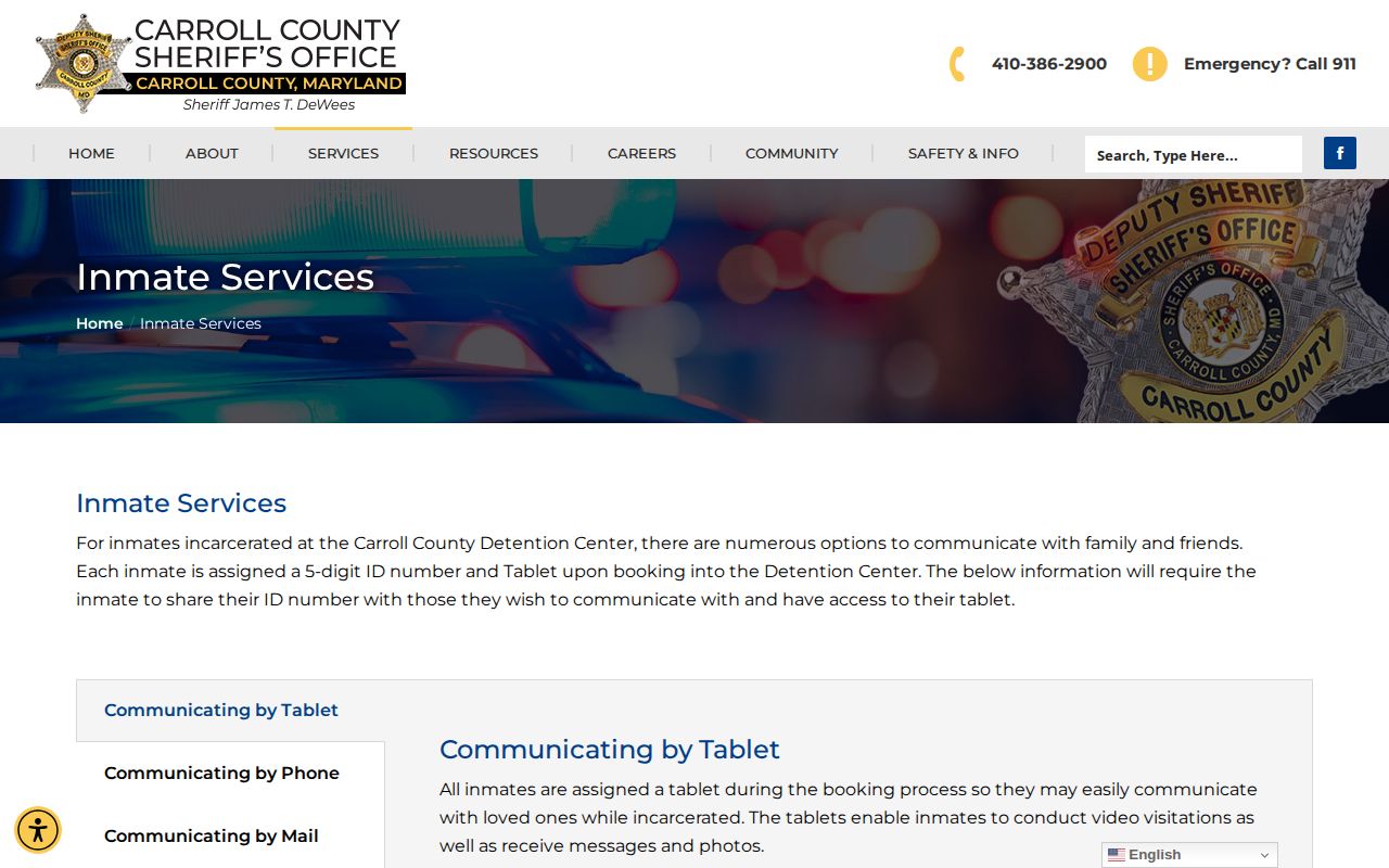 Carroll County inmate services and recent arrest records route