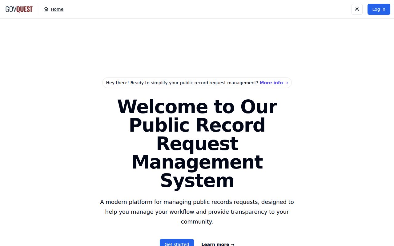 GovQuest public records request interface used by Hampstead Police